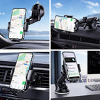 YOOVEE Universal Car Phone Holder with Adjustable Rotation for 4-7 Inch Phones, Dashboard, Windshield & Air Vent Mount