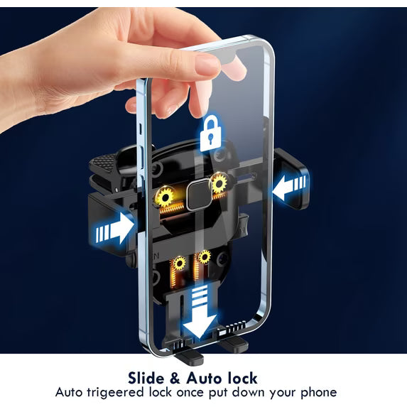 Universal Car Phone Holder - Easy Mount on Dashboard/Windshield/Vents, Compatible with iPhone & Android - Ideal for Commuters, Road Trippers, and Tech-Savvy Individuals