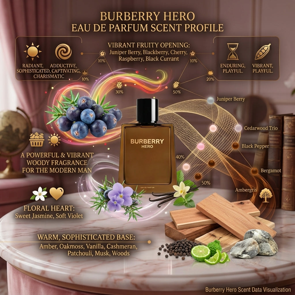 Burberry Hero Eau de Parfum Spray for Men 3.3 fl oz (100 mL) – Brand New – Factory Sealed
