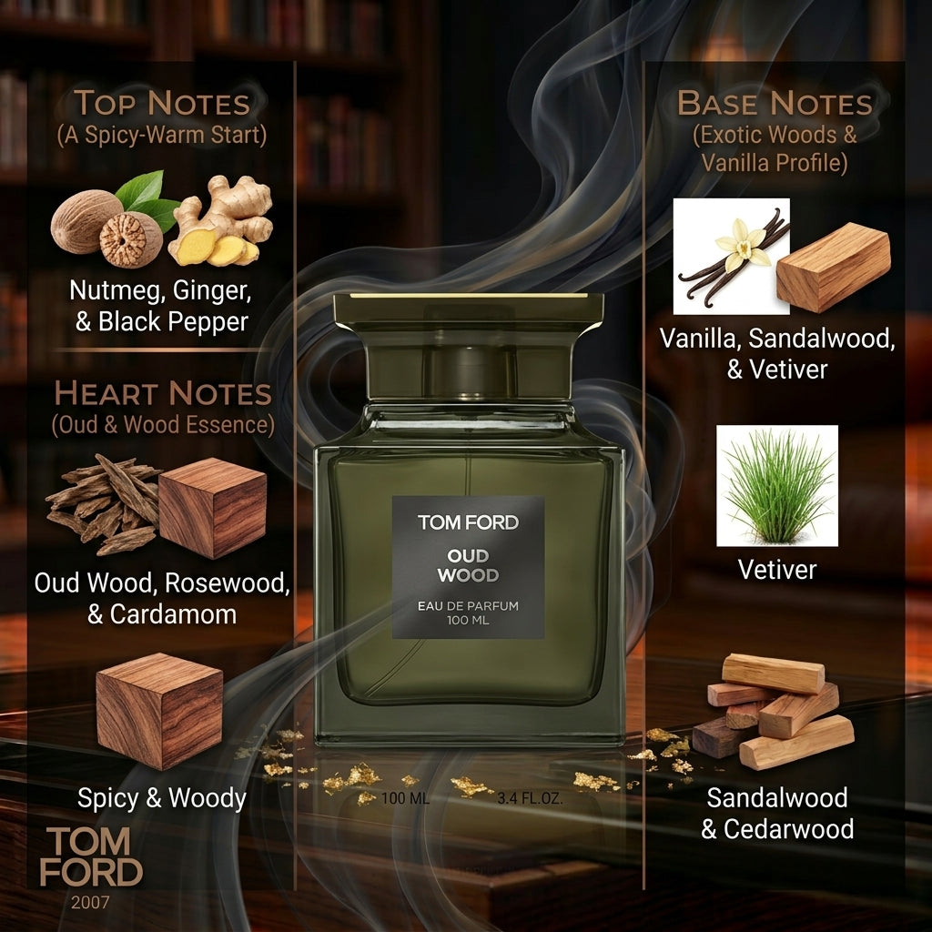 Tom Ford Oud Wood Eau de Parfum – 3.4 oz (100 mL) – New Sealed with Box – Free Shipping