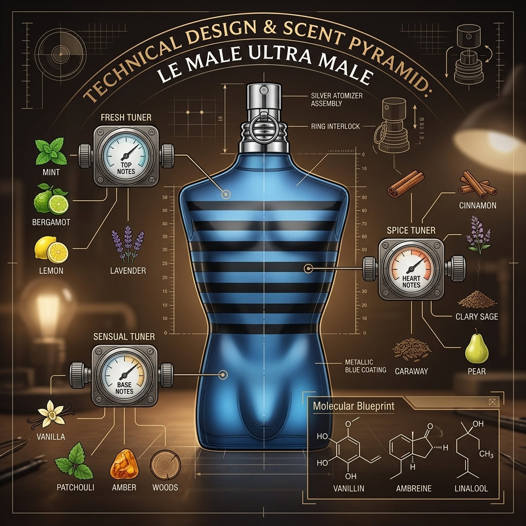 Jean Paul Gaultier Ultra Male Eau de Toilette Intense Spray for Men – 4.2 oz (125 mL) – Open Box – R44