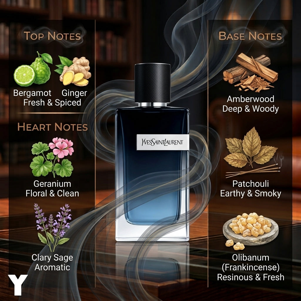 Yves Saint Laurent Y Eau de Parfum EDP for Men – 3.3 oz (100 mL) – New Sealed Authentic