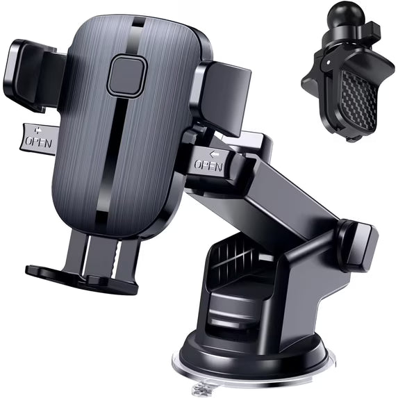 Universal Car Phone Holder - Easy Mount on Dashboard/Windshield/Vents, Compatible with iPhone & Android - Ideal for Commuters, Road Trippers, and Tech-Savvy Individuals