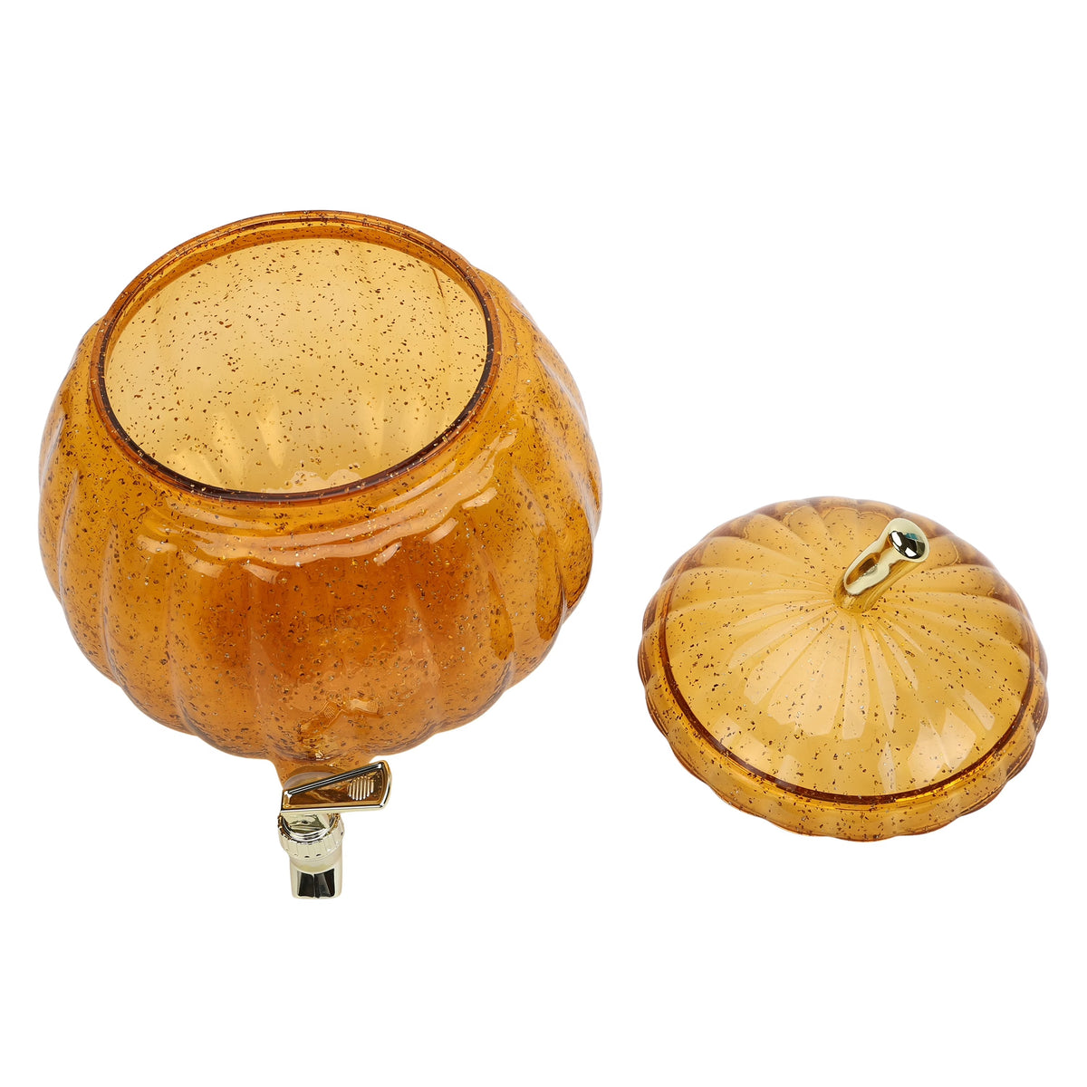 Halloween Orange Acrylic Pumpkin Beverage Dispenser, 1.5 gal