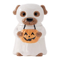Halloween Ghost Dog Ceramic Cookie Jar