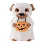 Halloween Ghost Dog Ceramic Cookie Jar