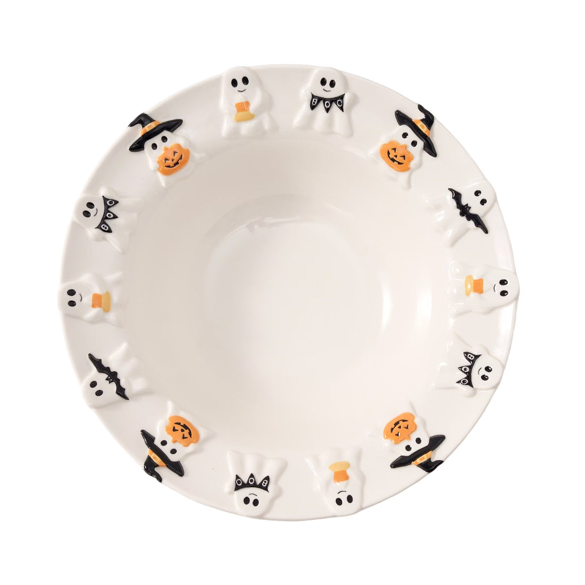 Halloween Ghost Ceramic Stoneware Serving Bowl, White