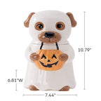 Halloween Ghost Dog Ceramic Cookie Jar