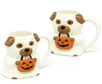 Halloween White Ghost Dog Ceramic Coffee Mug, 14.88 oz