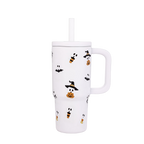 20 oz Double-Wall Stainless Steel Tumbler, White Ghost Design
