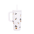 20 oz Double-Wall Stainless Steel Tumbler, White Ghost Design
