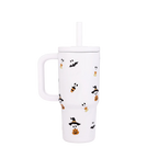 20 oz Double-Wall Stainless Steel Tumbler, White Ghost Design