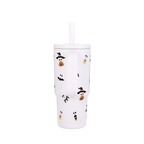 20 oz Double-Wall Stainless Steel Tumbler, White Ghost Design