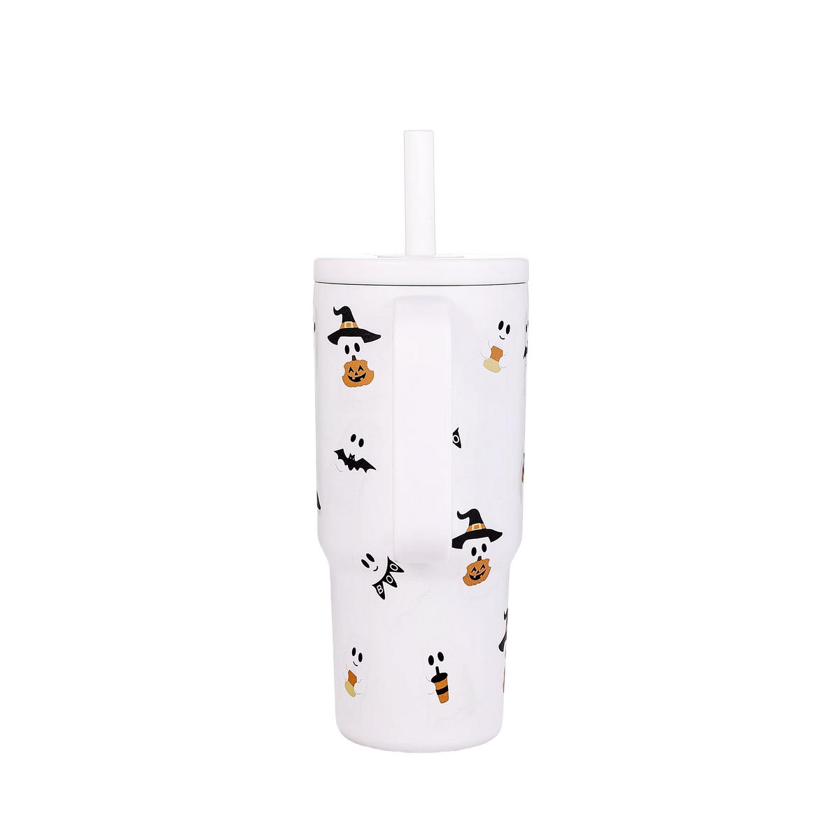 20 oz Double-Wall Stainless Steel Tumbler, White Ghost Design