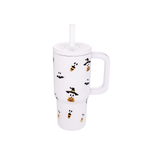 20 oz Double-Wall Stainless Steel Tumbler, White Ghost Design