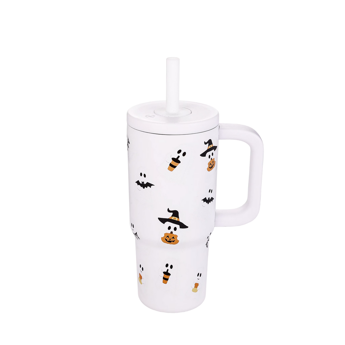 20 oz Double-Wall Stainless Steel Tumbler, White Ghost Design