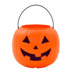 8" Orange Pumpkin Pail Halloween Trick-or-Treat Basket