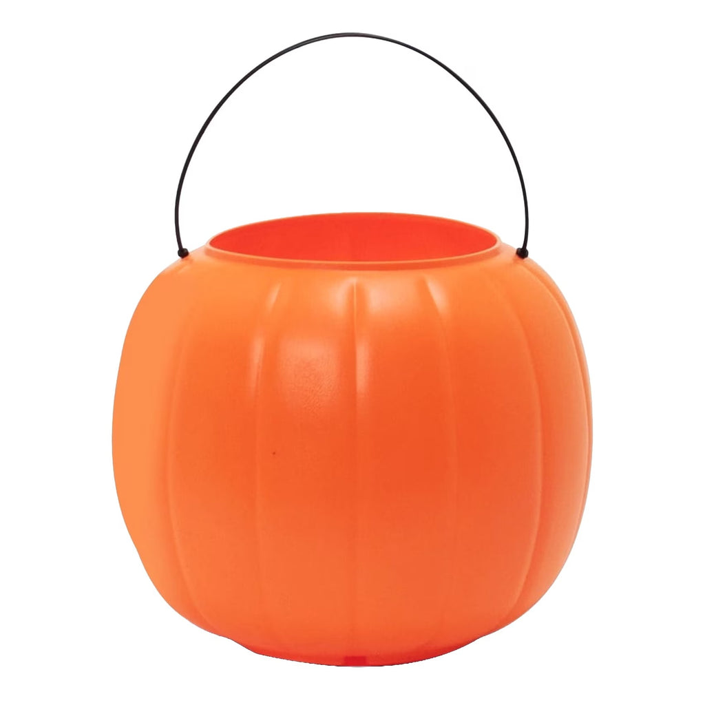 8" Orange Pumpkin Pail Halloween Trick-or-Treat Basket