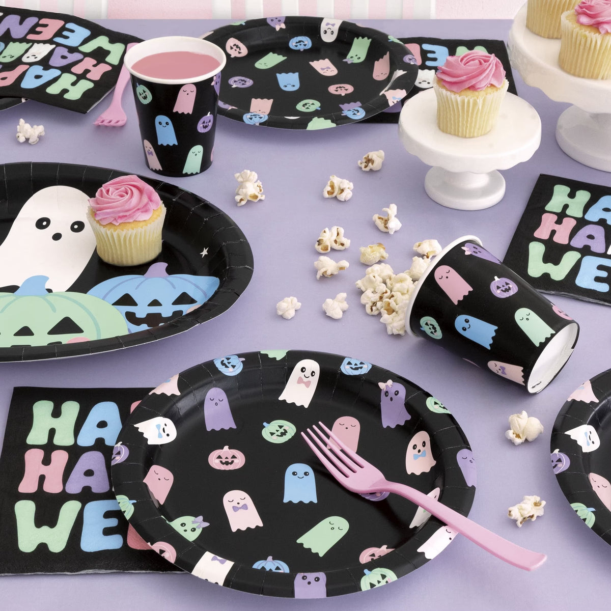 Cute Ghosts Disposable Paper Cups, Multicolor, 9 oz, 8 Count, Halloween