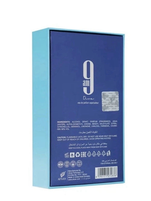 Afnan 9 AM Dive Eau de Parfum 3.4 oz / 100 ml – Unisex Fragrance