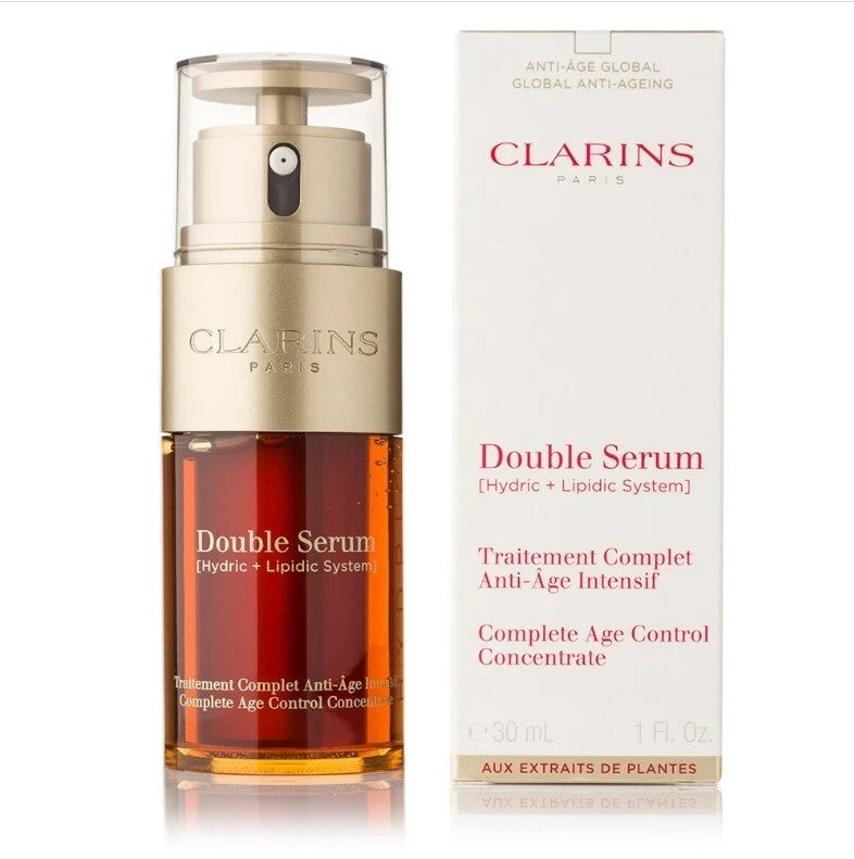 Clarins Double Serum (Hydric + Lipidic System) Age Control Concentrate – 1.7 oz (50 ml)