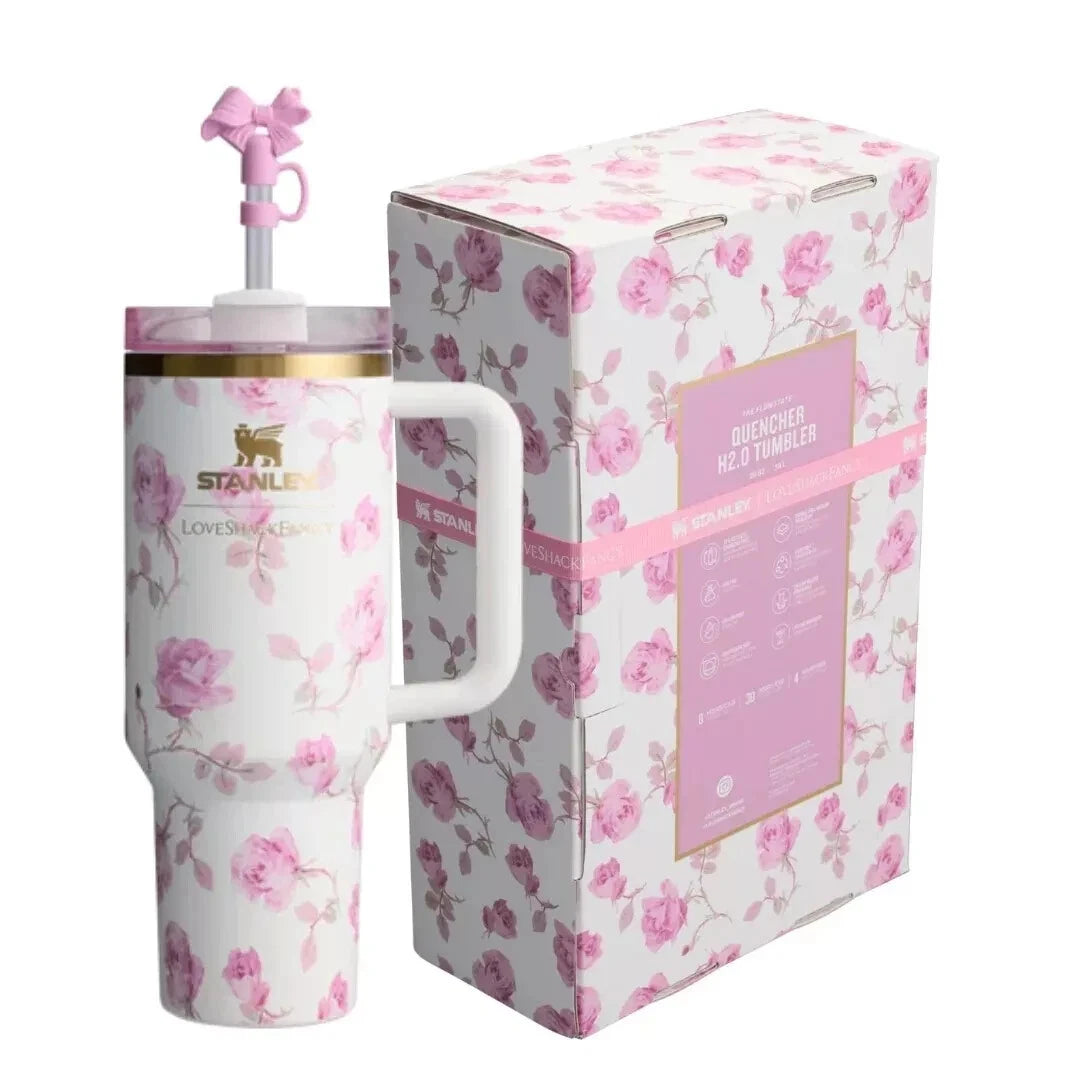 Stanley x LoveShackFancy Quencher Tumbler 40 oz – Ribbon Rosa