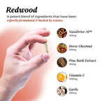 UMZU Redwood Nitric Oxide Booster – Blood Flow & Circulation Support – 180 Capsules