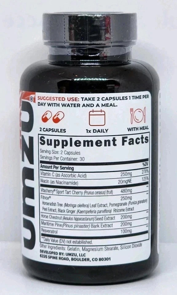UMZU Redwood Nitric Oxide Booster – Blood Flow & Circulation Support – 180 Capsules
