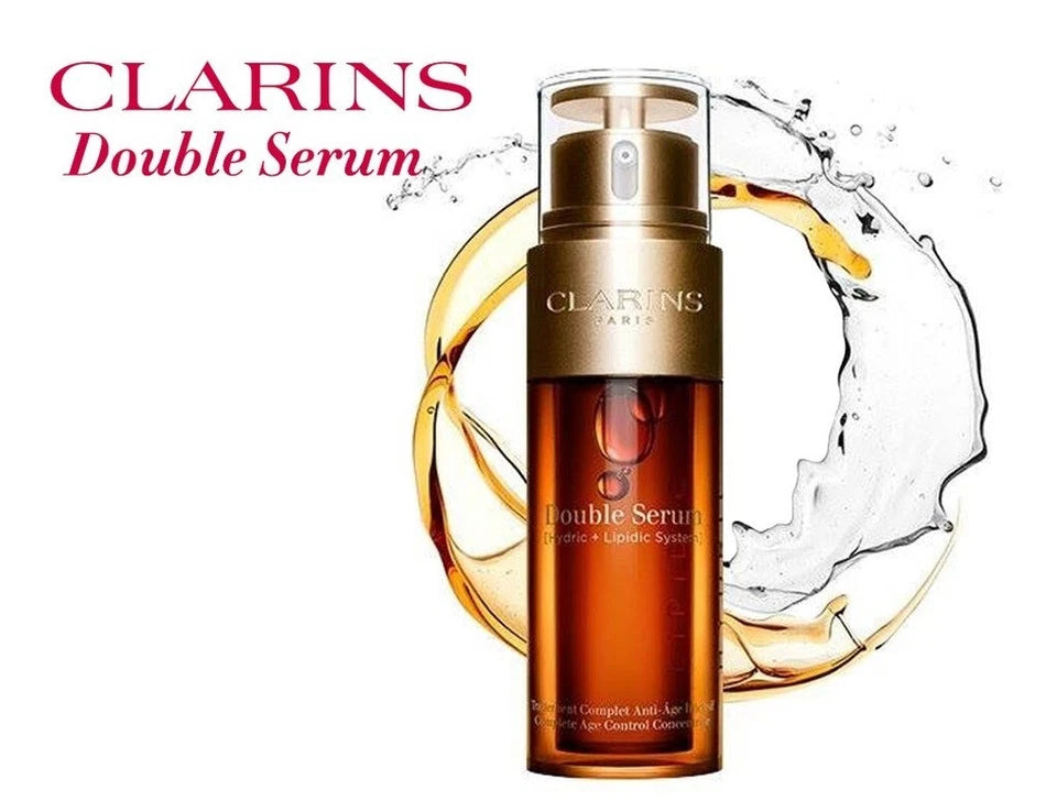 Clarins Double Serum (Hydric + Lipidic System) Age Control Concentrate – 1.7 oz (50 ml)