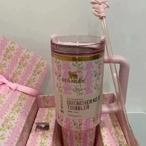 New Stanley x LoveShackFancy Quencher 40 oz Tumbler – Blooming Heirloom Edition