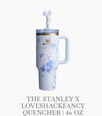 Stanley x LoveShackFancy 40 oz Everblooming Rosettes Blue Quencher H2.0 FlowState Tumbler