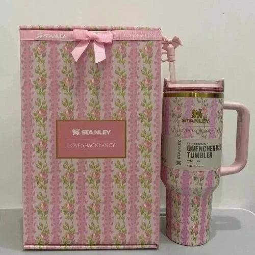 New Stanley x LoveShackFancy Quencher 40 oz Tumbler – Blooming Heirloom Edition