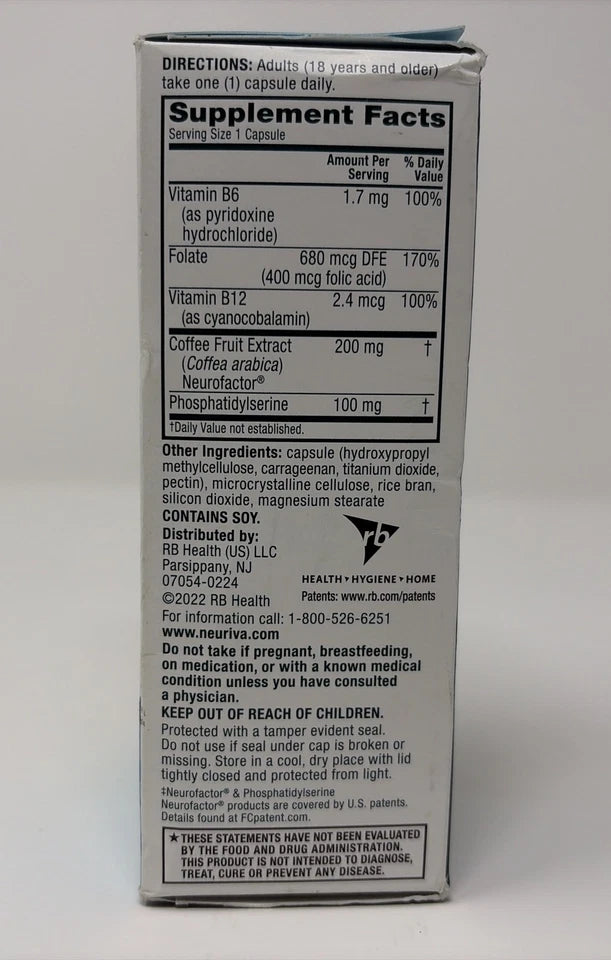 Schiff Neuriva Plus Fast-Acting Brain Performance Capsules 30 Count – Brain Health Supplement – Exp 09/26