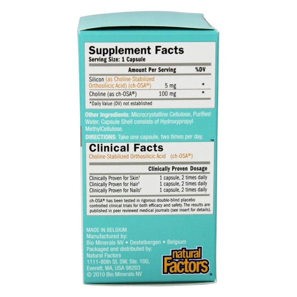 Natural Factors BioSil ch-OSA Advanced Collagen Generator 5 mg – 30 Vegetarian Capsules