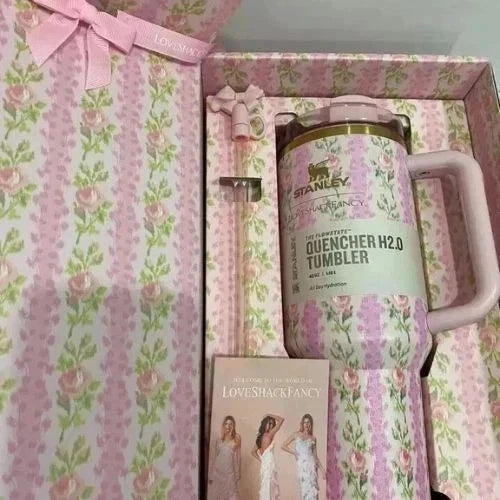 New Stanley x LoveShackFancy Quencher 40 oz Tumbler – Blooming Heirloom Edition