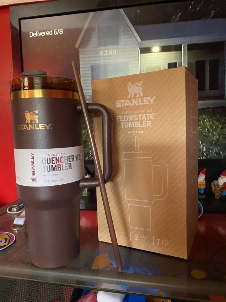 Stanley Chocolate Gold Quencher H2.0 FlowState Tumbler 40 oz – Limited Edition – Factory Sealed – New