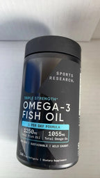 Sports Research Triple Strength Omega-3 Fish Oil 150 Softgels – Omega 3 Supplement – New