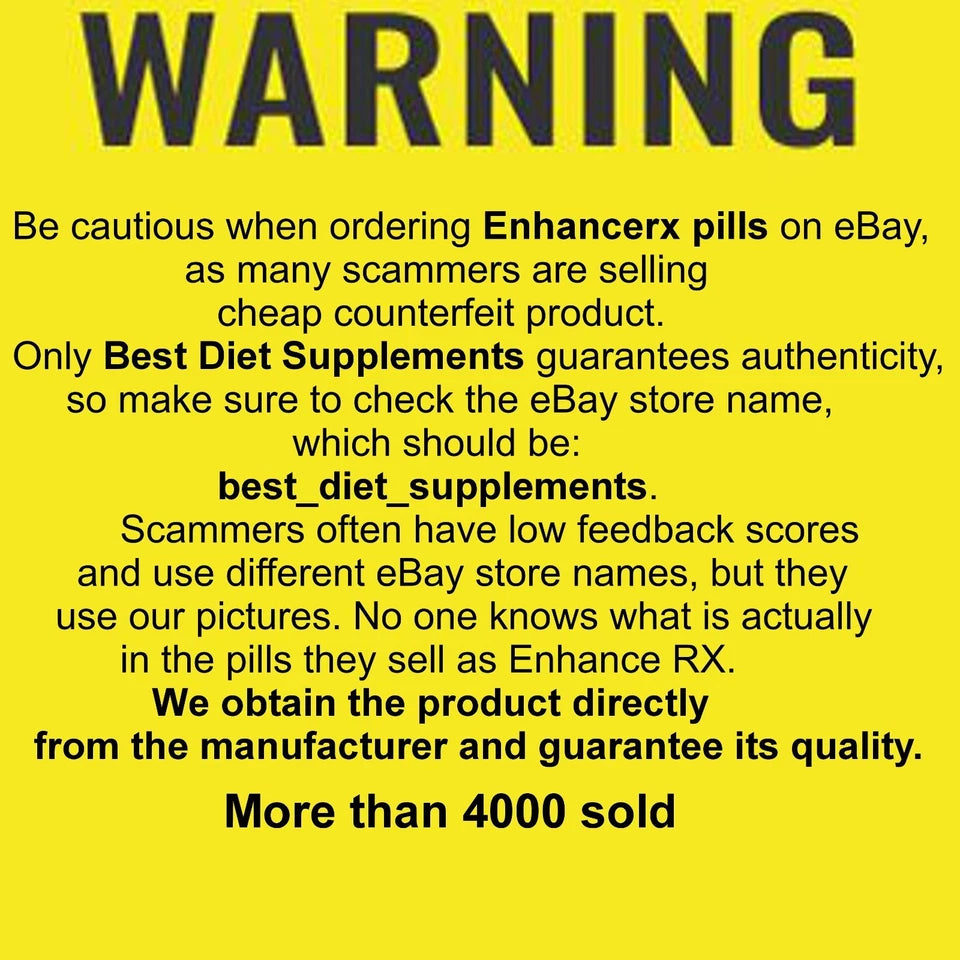 ENHANCERX Enhance RX Male Enhancement Pills Supplement 30 Capsules – Men's Wellness Support – New