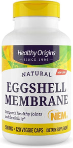 Eggshell Membrane 500 mg NEM Joint Support Supplement 120 Veggie Capsules – Non-GMO Gluten Free – New
