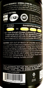 Sports Research Triple Strength Omega-3 Fish Oil 150 Softgels – Omega 3 Supplement – New