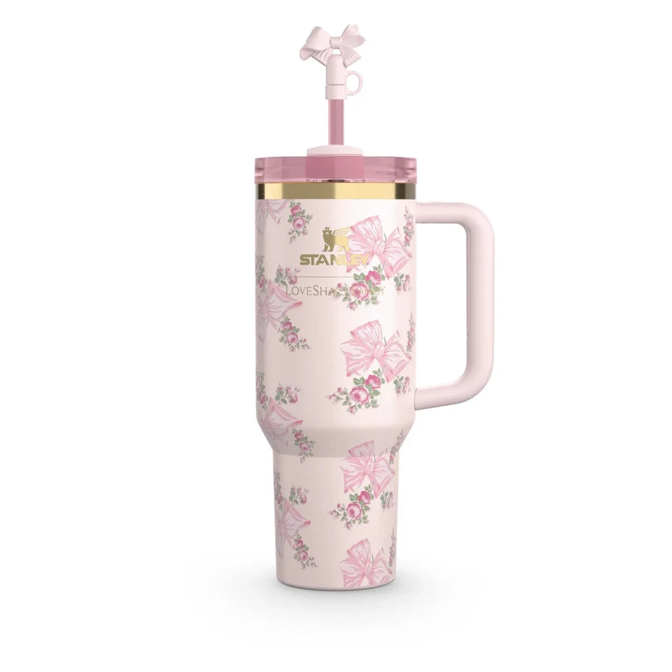 Stanley x LoveShackFancy Holiday Quencher 40 oz – Rosa Beaux Pink – Confirmed Order