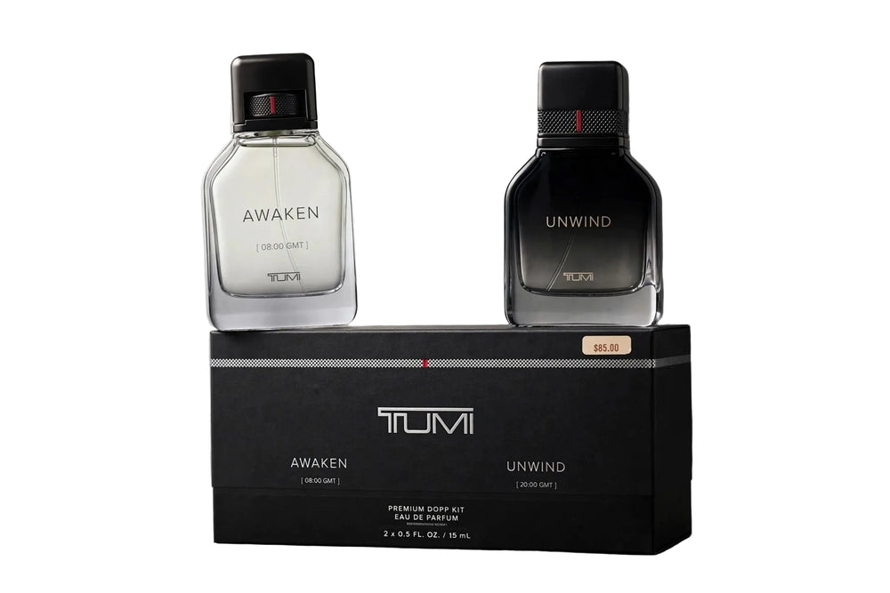 Tumi AWAKEN & UNWIND  , 2 Pc Gift Set EDP Spray, 0.5oz 15ML TUMI PERFUME SET